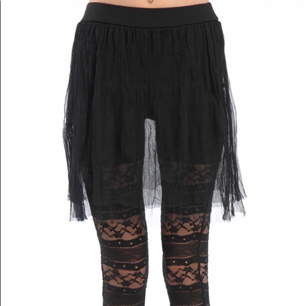 NWT RYU tulle skirt leggin/tights in black